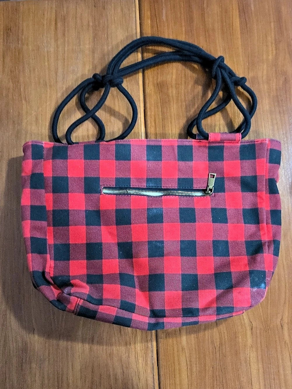 Vera Bradley Plaid Tote in Red & Blue